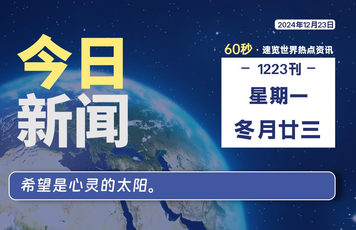 12月23日，星期一, 每天60秒了解天下事！ - 洋葱Blog